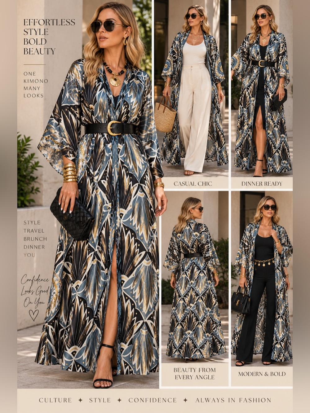 Made in India Silk Statement Kimono Robe